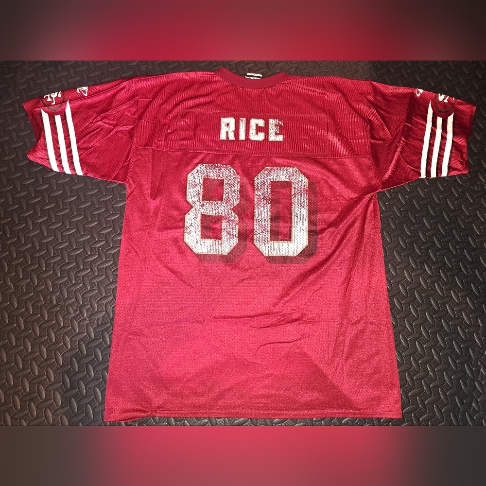 Vintage NFL #80 Jerry Rice San Francisco 49ers logo atheltic football jersey
